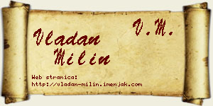 Vladan Milin vizit kartica